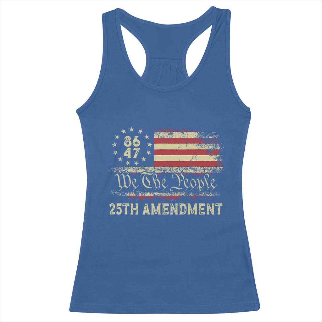 8647 Resist 25th Amendment Racerback Tank Top Vintage American Flag