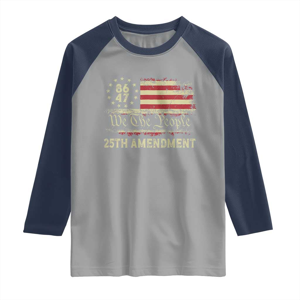 8647 Resist 25th Amendment Raglan Shirt Vintage American Flag