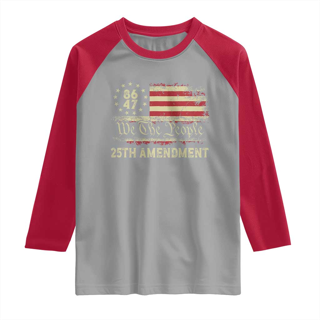 8647 Resist 25th Amendment Raglan Shirt Vintage American Flag