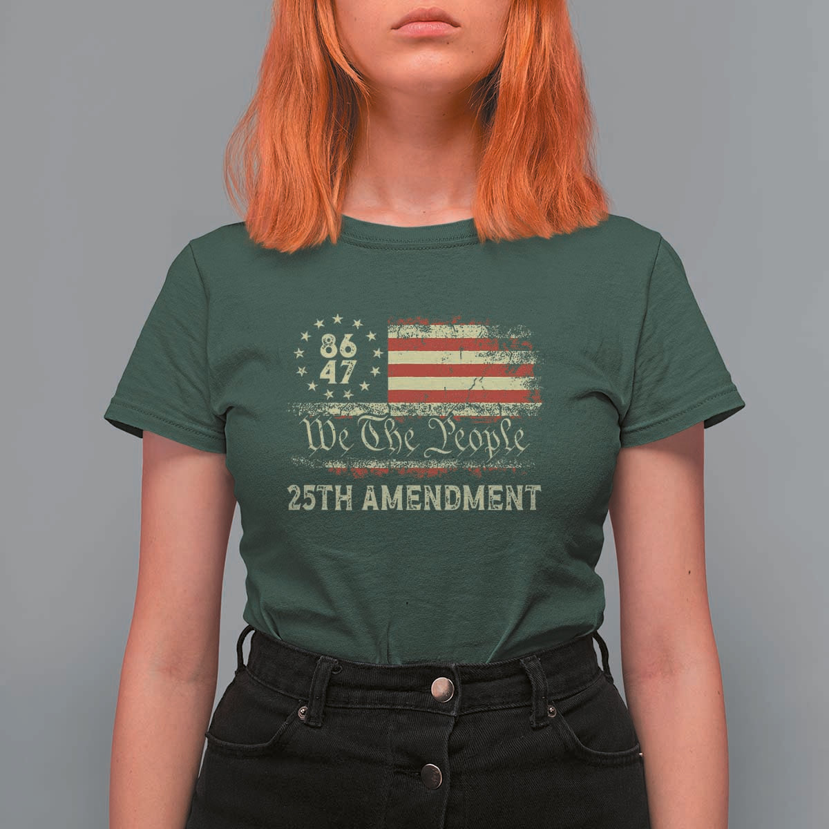 8647 Resist 25th Amendment T Shirt For Women Vintage American Flag