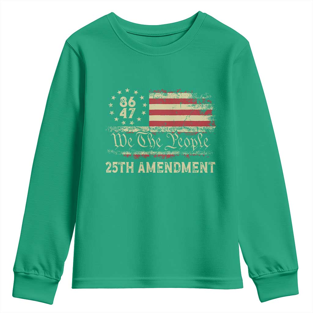 8647 Resist 25th Amendment Youth Sweatshirt Vintage American Flag
