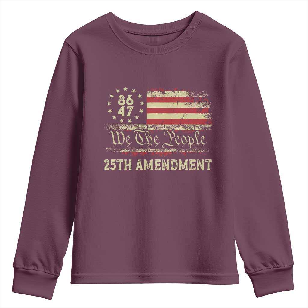 8647 Resist 25th Amendment Youth Sweatshirt Vintage American Flag