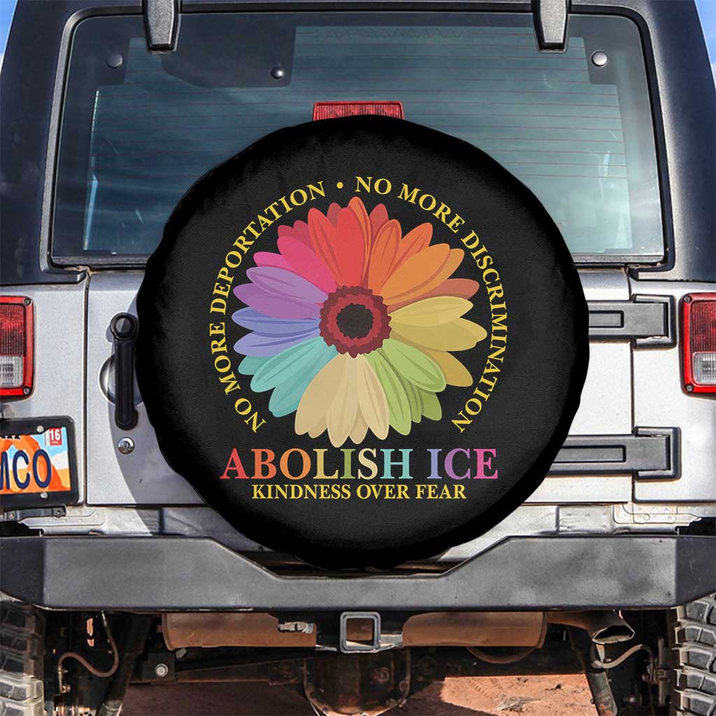 Abolish Ice Spare Tire Cover No More Deportation No More Discrimmination Kindness Over Fear
