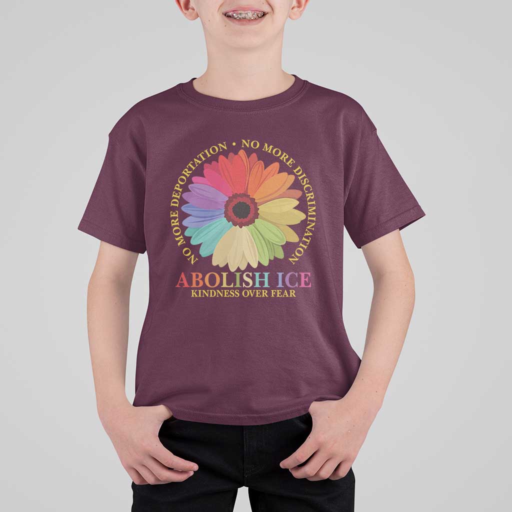 Abolish Ice T Shirt For Kid No More Deportation No More Discrimmination Kindness Over Fear