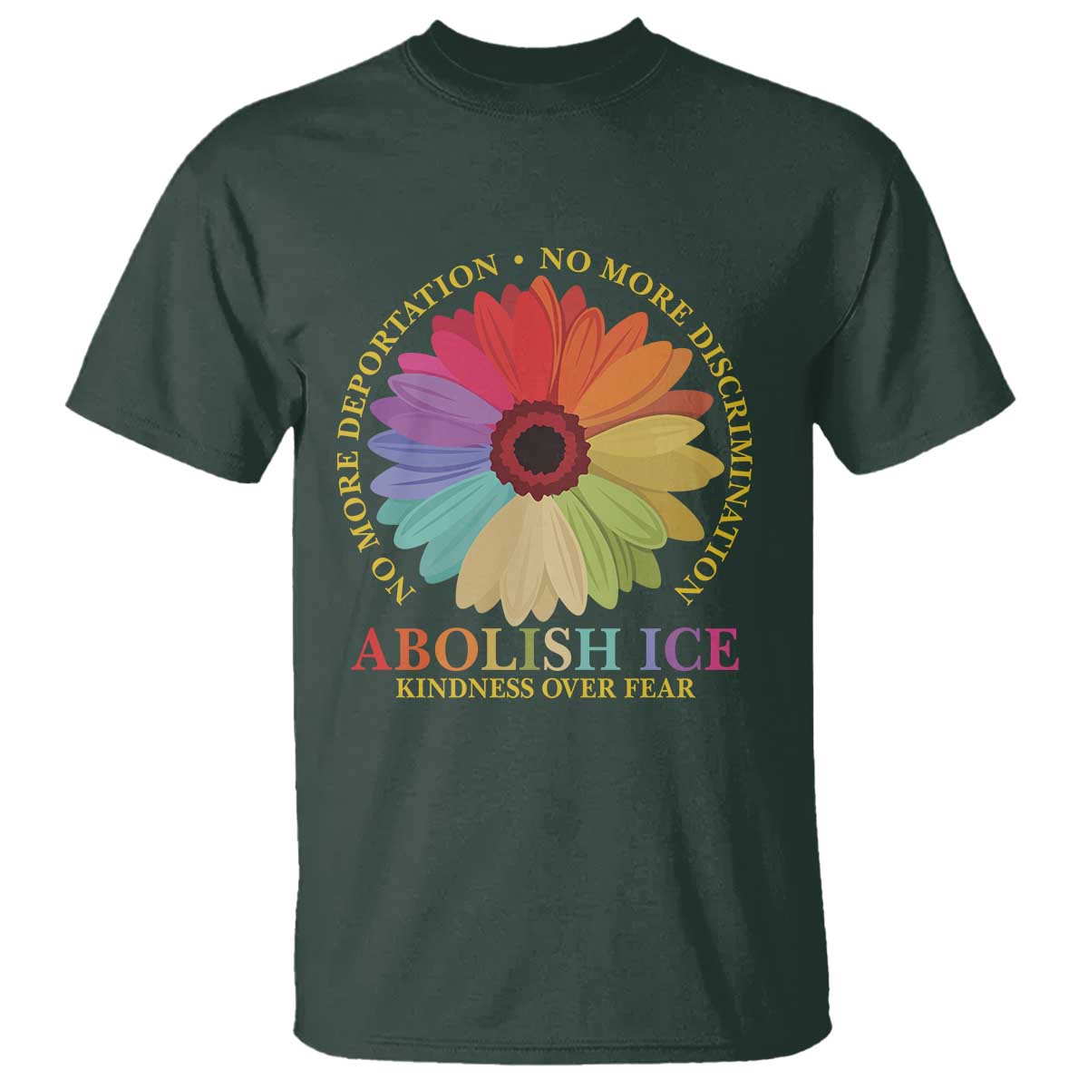 Abolish Ice T Shirt No More Deportation No More Discrimmination Kindness Over Fear