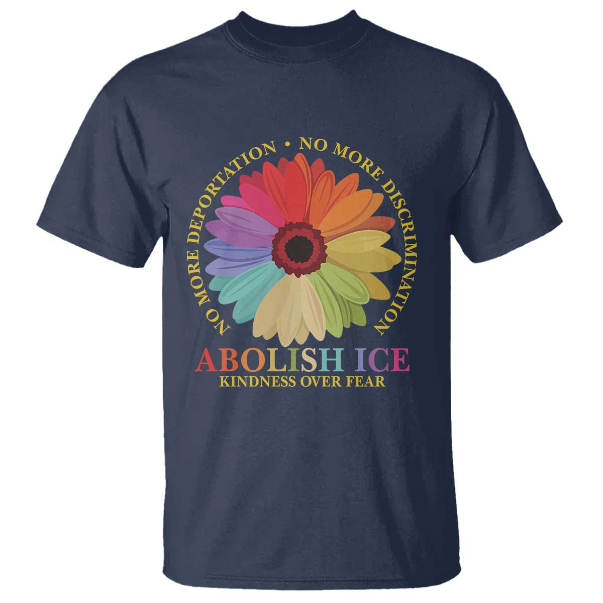 Abolish Ice T Shirt No More Deportation No More Discrimmination Kindness Over Fear