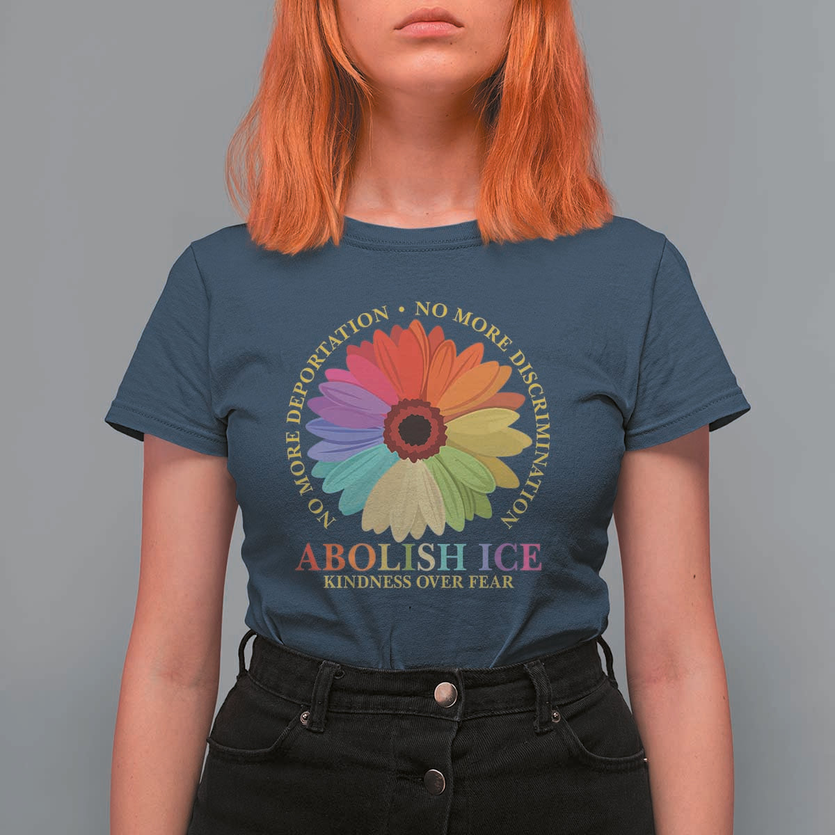 Abolish Ice T Shirt For Women No More Deportation No More Discrimmination Kindness Over Fear