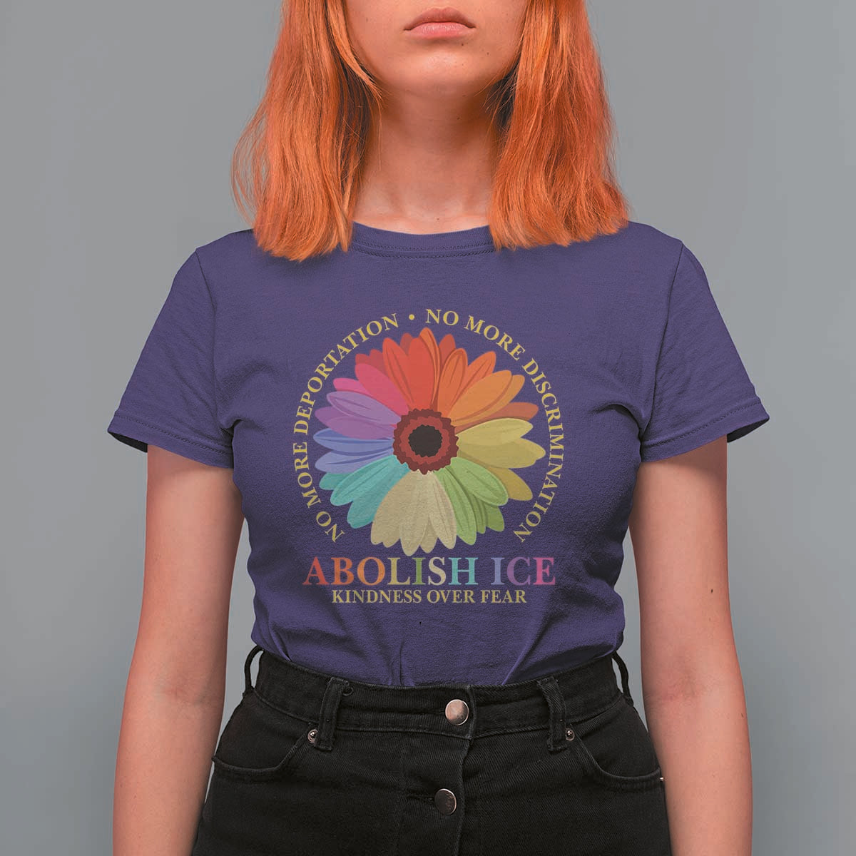 Abolish Ice T Shirt For Women No More Deportation No More Discrimmination Kindness Over Fear