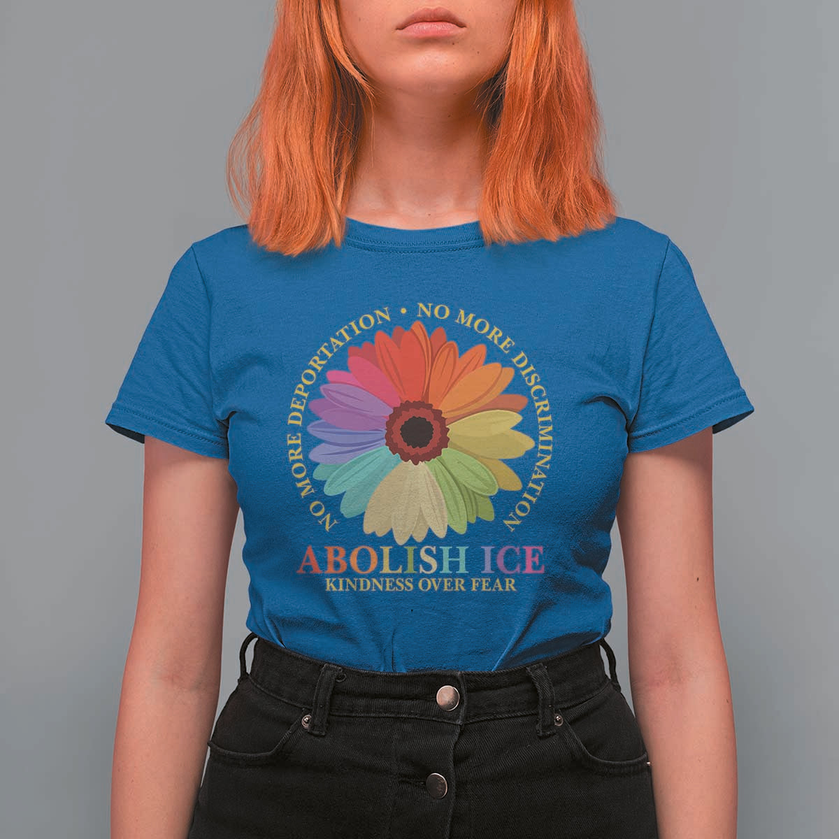 Abolish Ice T Shirt For Women No More Deportation No More Discrimmination Kindness Over Fear