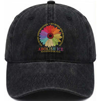 Abolish Ice Washed Cotton Baseball Cap No More Deportation No More Discrimmination Kindness Over Fear
