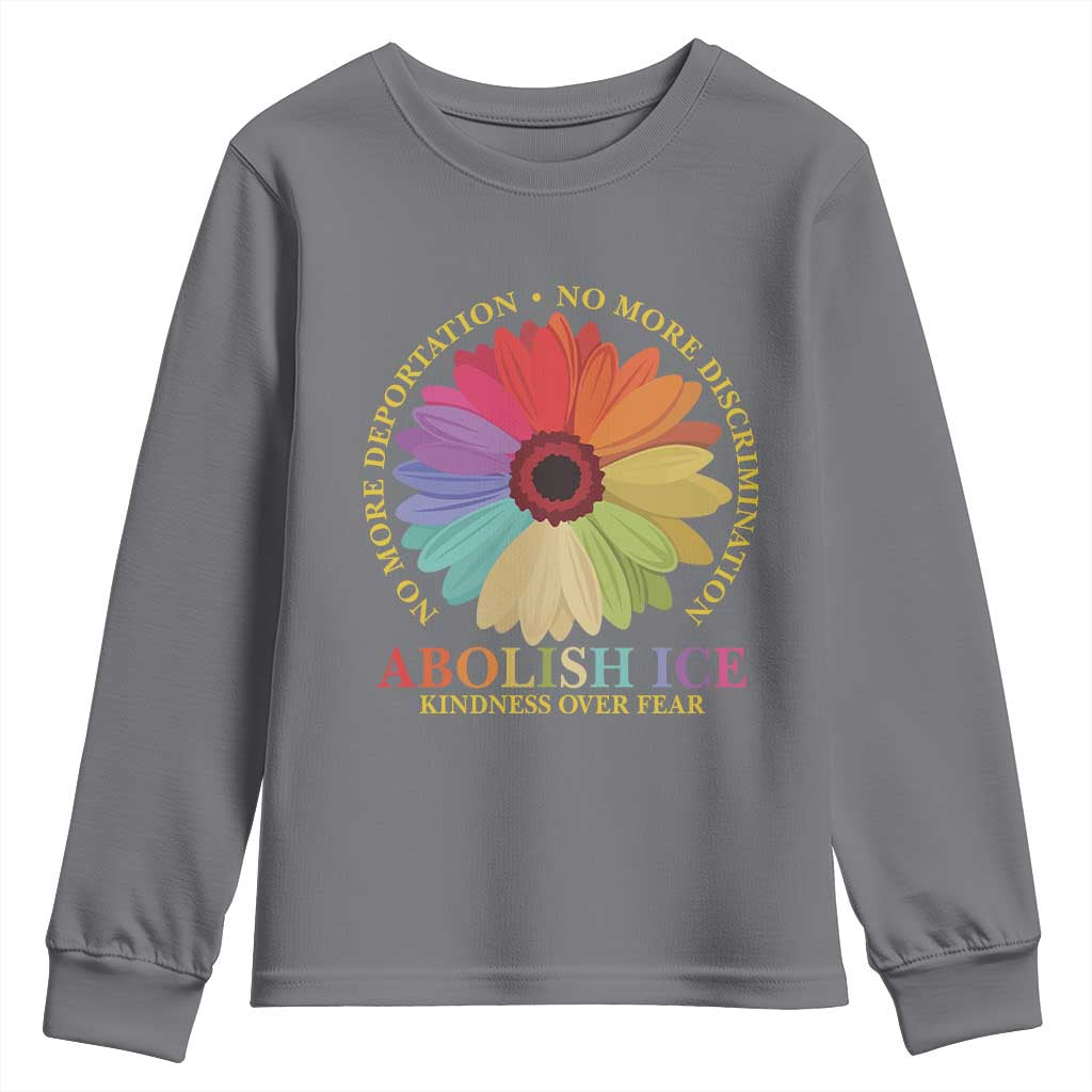 Abolish Ice Youth Sweatshirt No More Deportation No More Discrimmination Kindness Over Fear