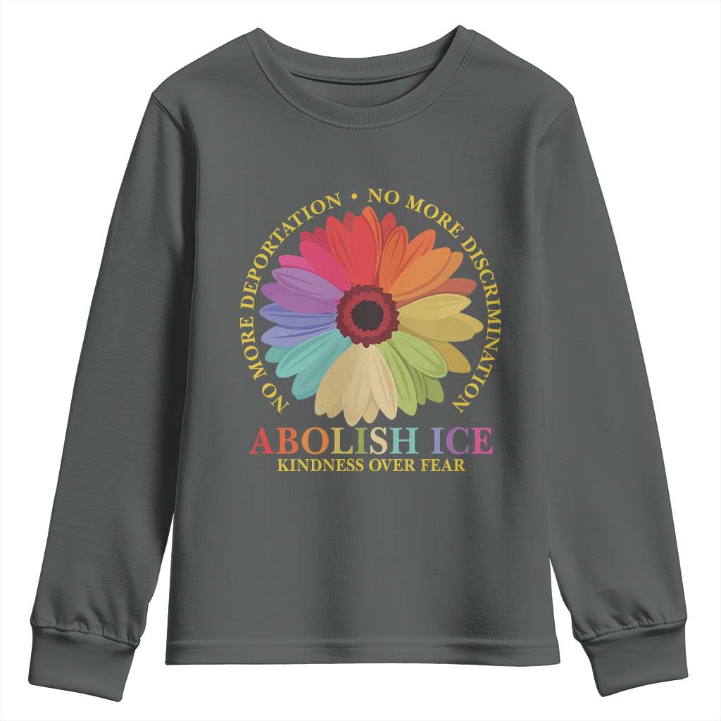 Abolish Ice Youth Sweatshirt No More Deportation No More Discrimmination Kindness Over Fear
