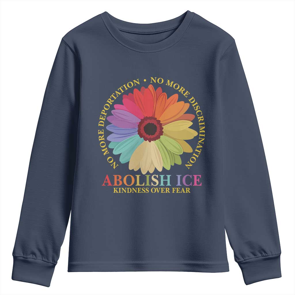 Abolish Ice Youth Sweatshirt No More Deportation No More Discrimmination Kindness Over Fear