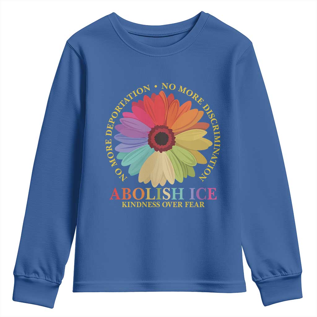 Abolish Ice Youth Sweatshirt No More Deportation No More Discrimmination Kindness Over Fear