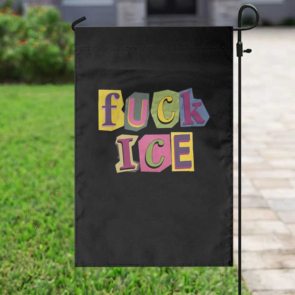 Fck Ice Garden Flag Immigration Activist Magazine Cutout Paper Graphic