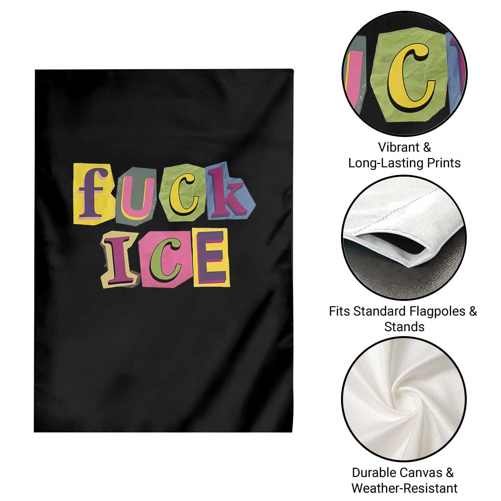 Fck Ice Garden Flag Immigration Activist Magazine Cutout Paper Graphic