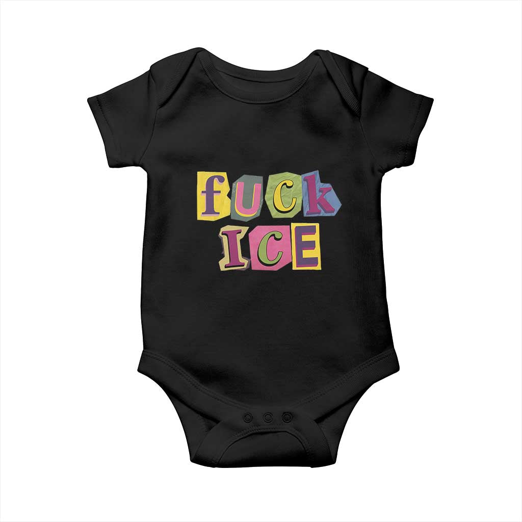 Fck Ice Baby Onesie Immigration Activist Magazine Cutout Paper Graphic