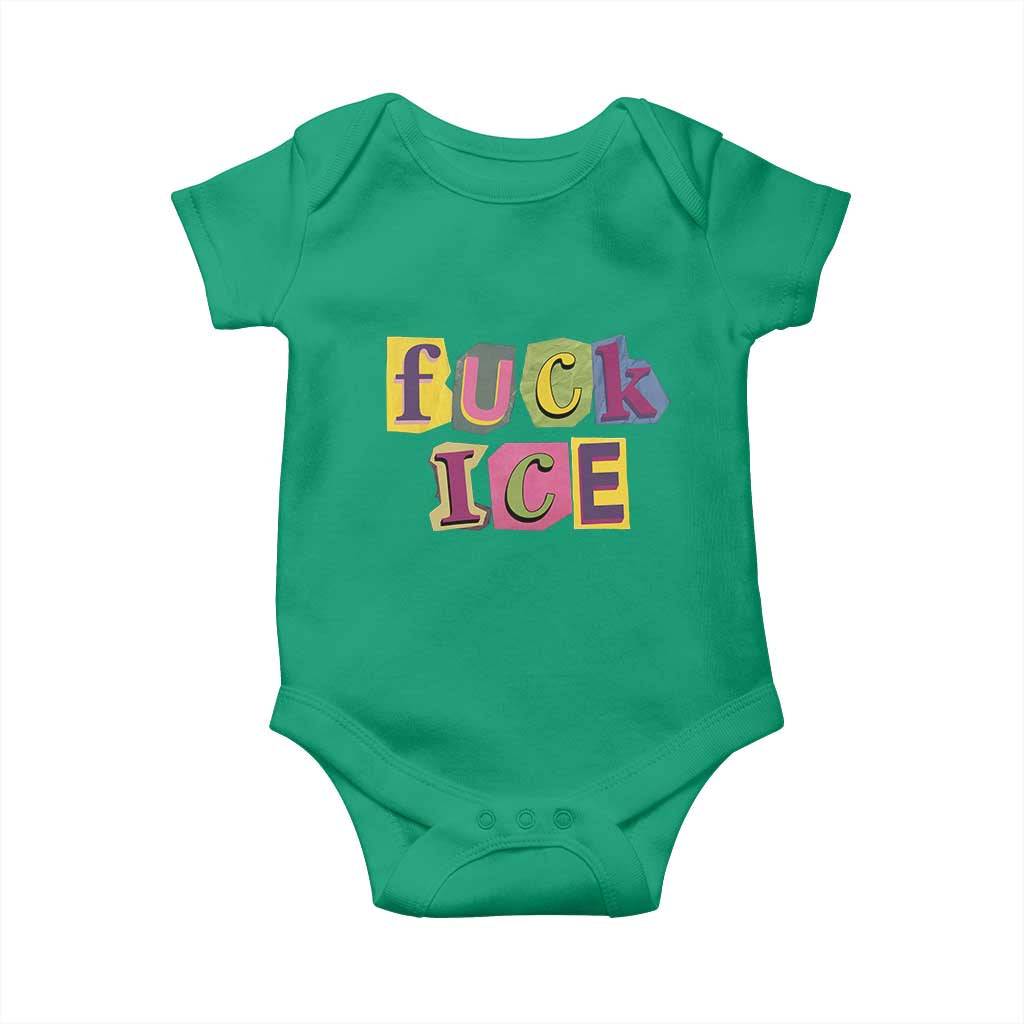 Fck Ice Baby Onesie Immigration Activist Magazine Cutout Paper Graphic