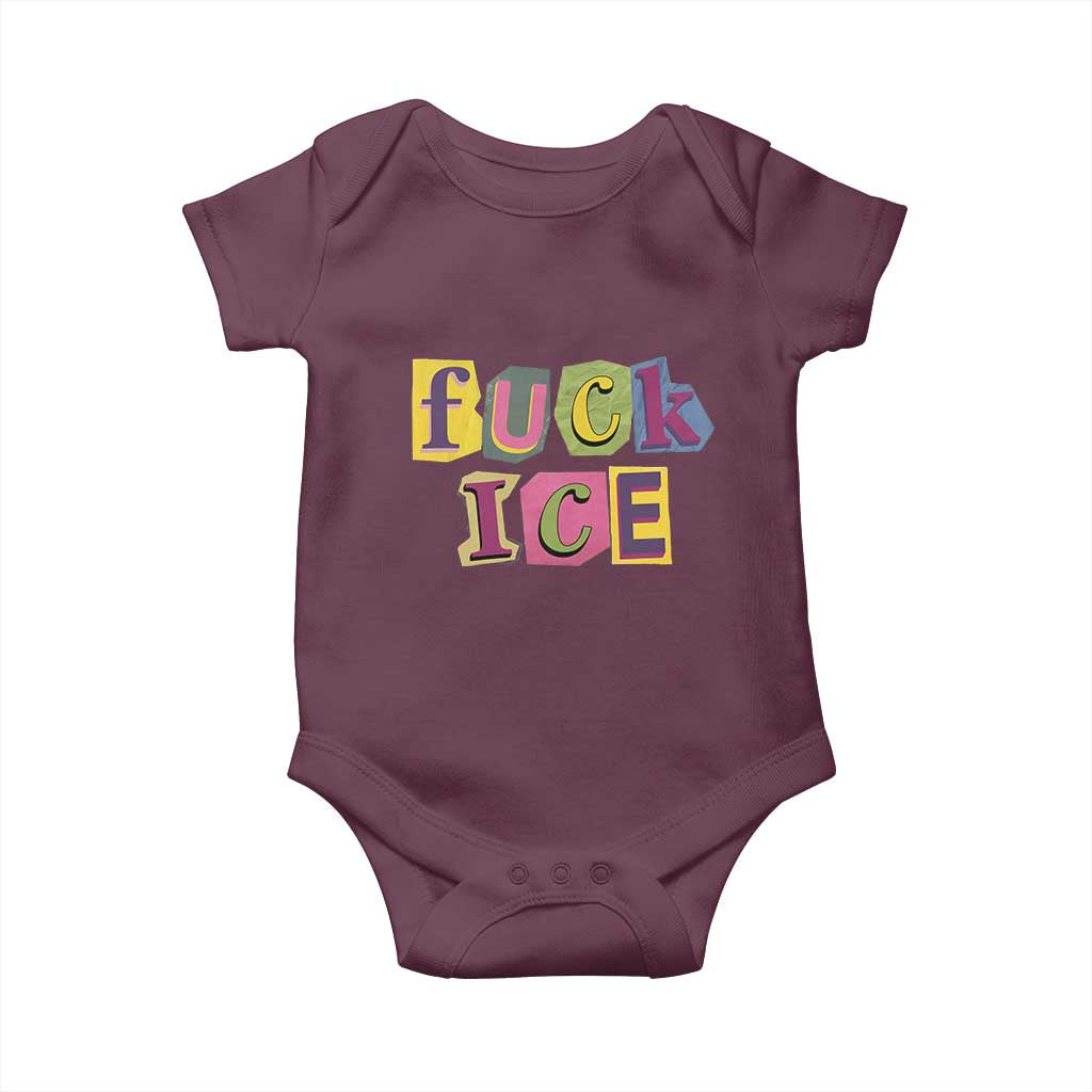 Fck Ice Baby Onesie Immigration Activist Magazine Cutout Paper Graphic