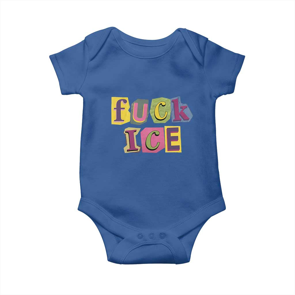 Fck Ice Baby Onesie Immigration Activist Magazine Cutout Paper Graphic