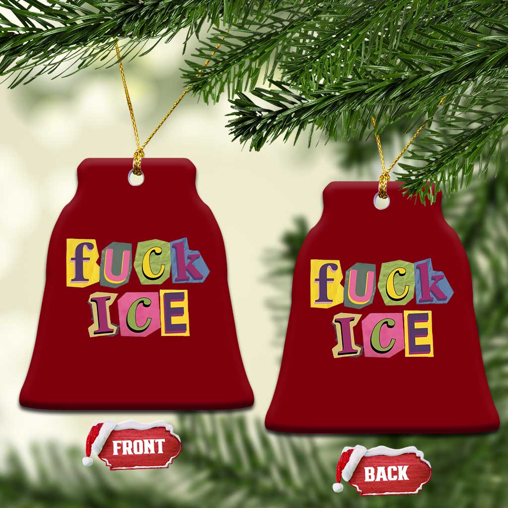 Fck Ice Ceramic Ornament Immigration Activist Magazine Cutout Paper Graphic