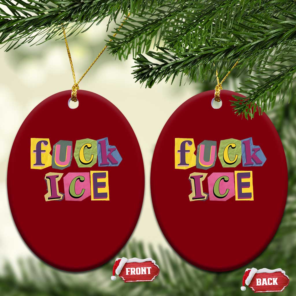 Fck Ice Ceramic Ornament Immigration Activist Magazine Cutout Paper Graphic