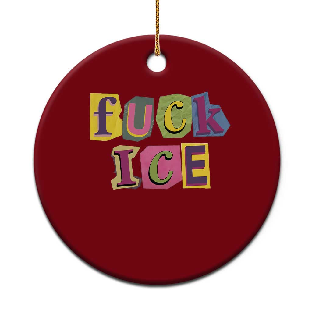 Fck Ice Ceramic Ornament Immigration Activist Magazine Cutout Paper Graphic