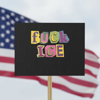 Fck Ice Protest Sign Immigration Activist Magazine Cutout Paper Graphic
