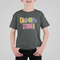 Fck Ice T Shirt For Kid Immigration Activist Magazine Cutout Paper Graphic
