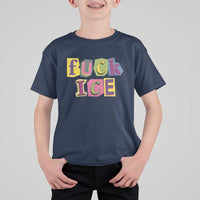 Fck Ice T Shirt For Kid Immigration Activist Magazine Cutout Paper Graphic