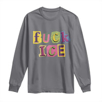 Fck Ice Long Sleeve Shirt Immigration Activist Magazine Cutout Paper Graphic