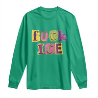 Fck Ice Long Sleeve Shirt Immigration Activist Magazine Cutout Paper Graphic