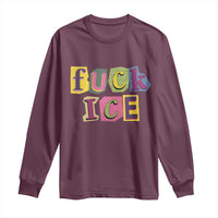Fck Ice Long Sleeve Shirt Immigration Activist Magazine Cutout Paper Graphic