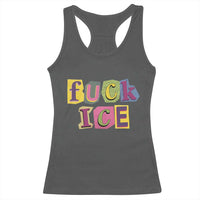 Fck Ice Racerback Tank Top Immigration Activist Magazine Cutout Paper Graphic
