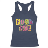 Fck Ice Racerback Tank Top Immigration Activist Magazine Cutout Paper Graphic