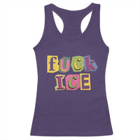 Fck Ice Racerback Tank Top Immigration Activist Magazine Cutout Paper Graphic