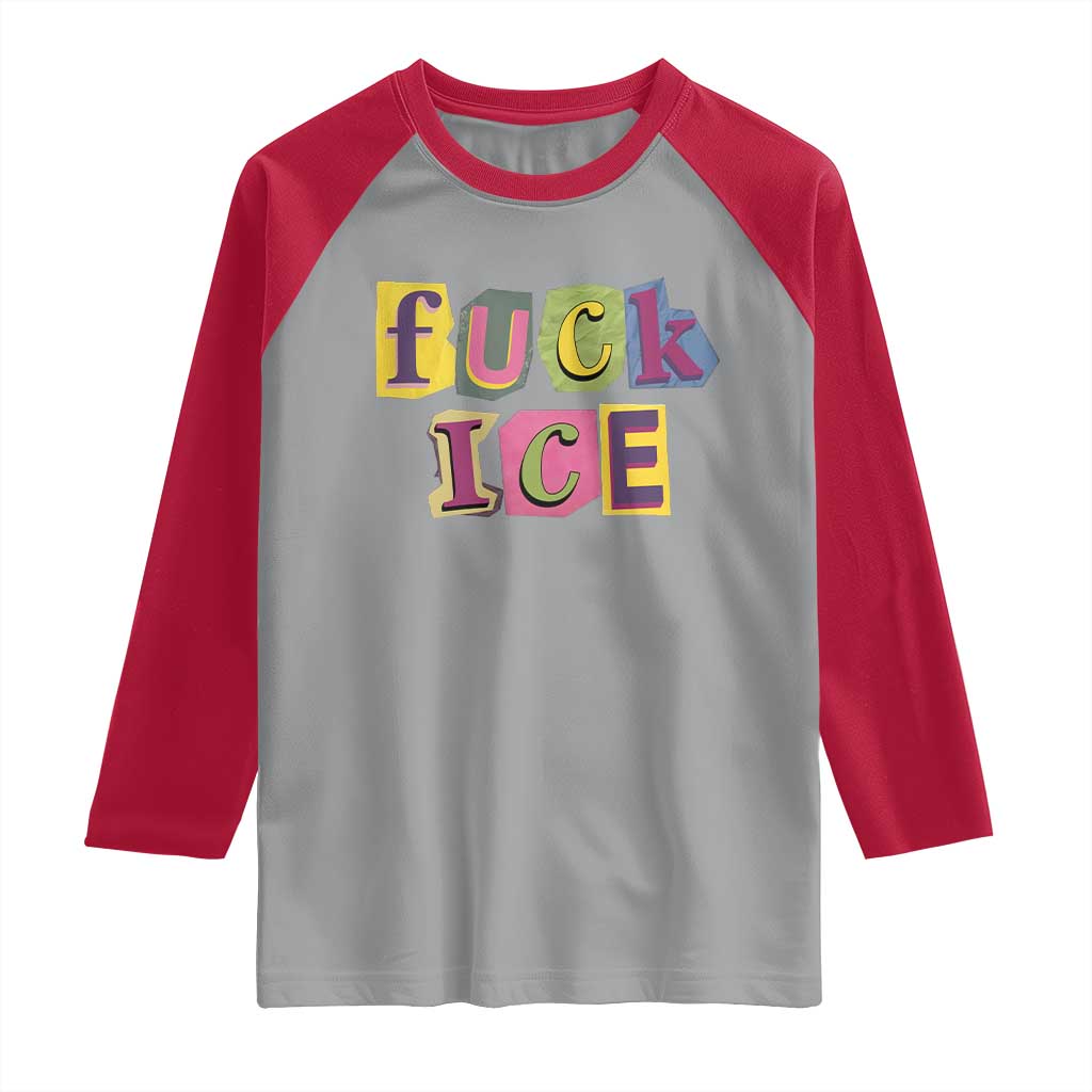 Fck Ice Raglan Shirt Immigration Activist Magazine Cutout Paper Graphic