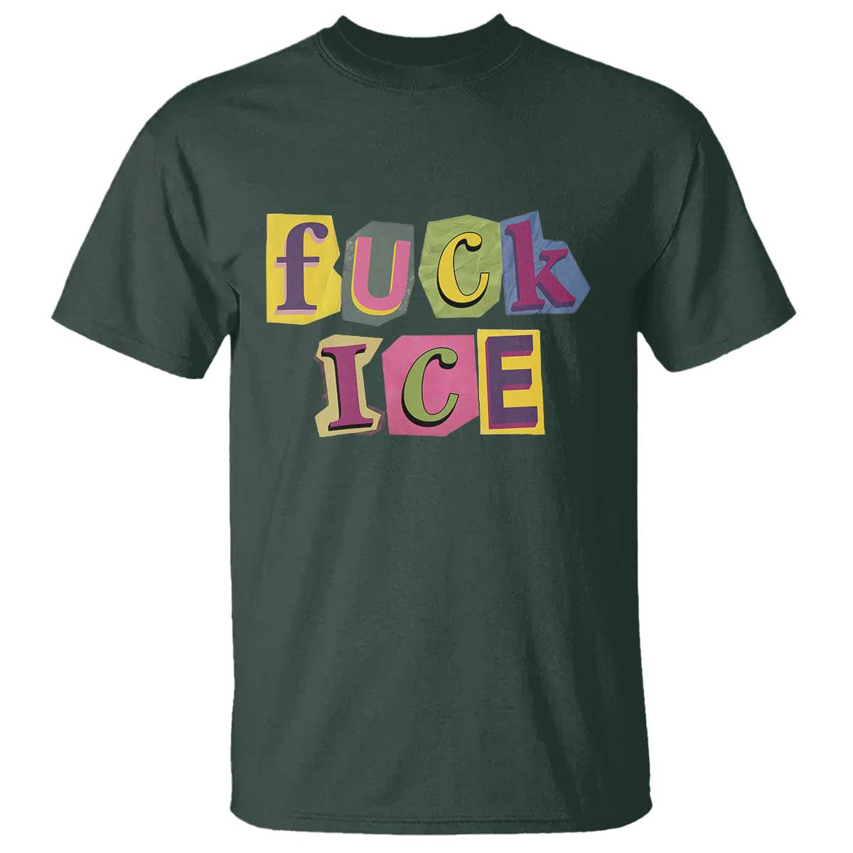 Fck Ice T Shirt Immigration Activist Magazine Cutout Paper Graphic