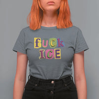 Fck Ice T Shirt For Women Immigration Activist Magazine Cutout Paper Graphic