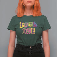 Fck Ice T Shirt For Women Immigration Activist Magazine Cutout Paper Graphic
