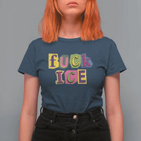 Fck Ice T Shirt For Women Immigration Activist Magazine Cutout Paper Graphic