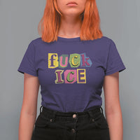 Fck Ice T Shirt For Women Immigration Activist Magazine Cutout Paper Graphic