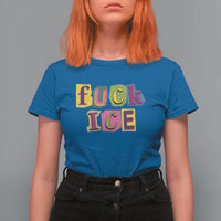 Fck Ice T Shirt For Women Immigration Activist Magazine Cutout Paper Graphic