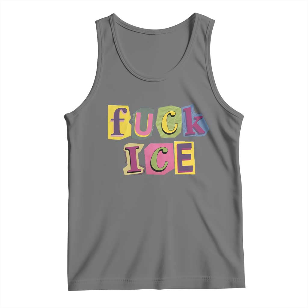 Fck Ice Tank Top Immigration Activist Magazine Cutout Paper Graphic