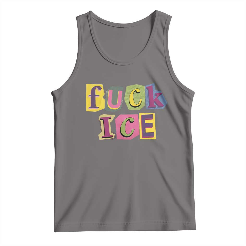 Fck Ice Tank Top Immigration Activist Magazine Cutout Paper Graphic