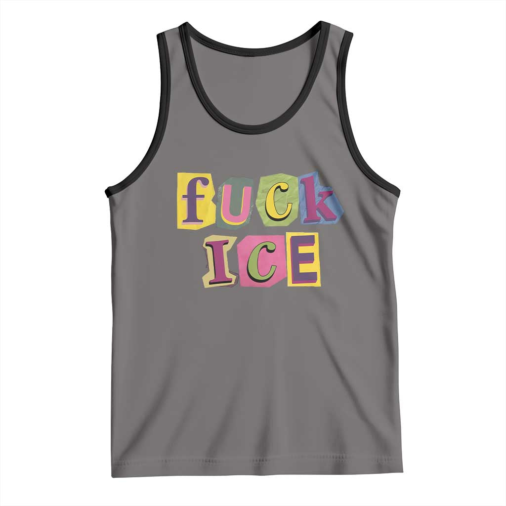 Fck Ice Tank Top Immigration Activist Magazine Cutout Paper Graphic
