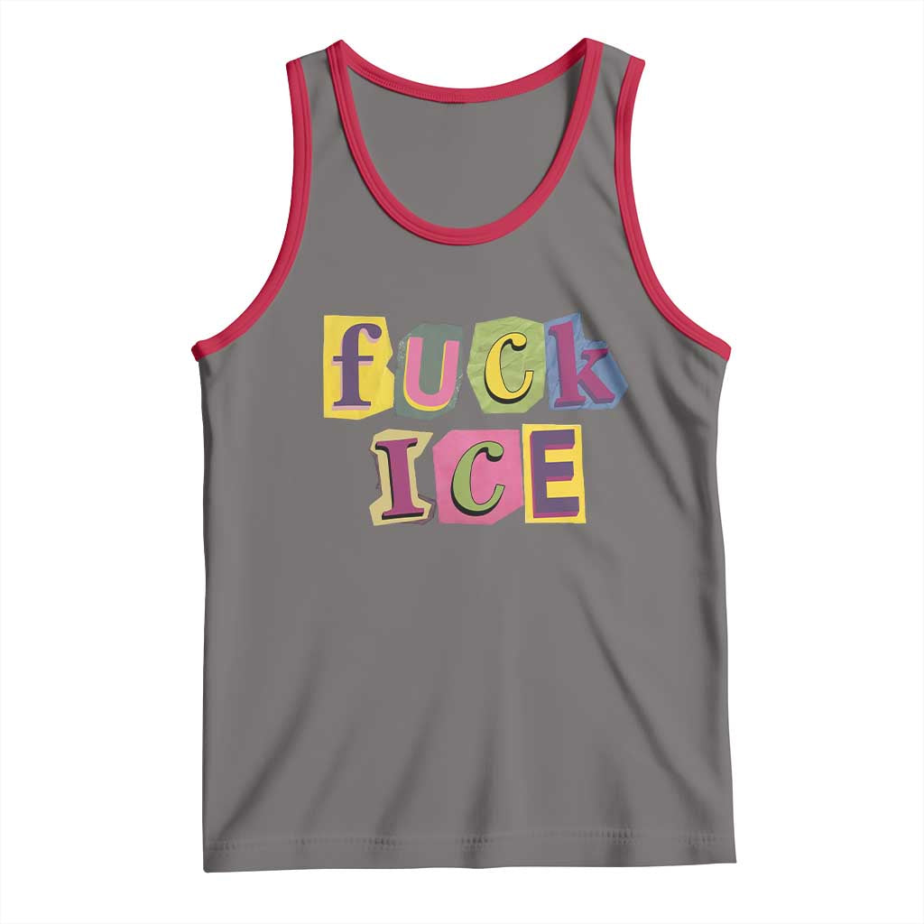 Fck Ice Tank Top Immigration Activist Magazine Cutout Paper Graphic