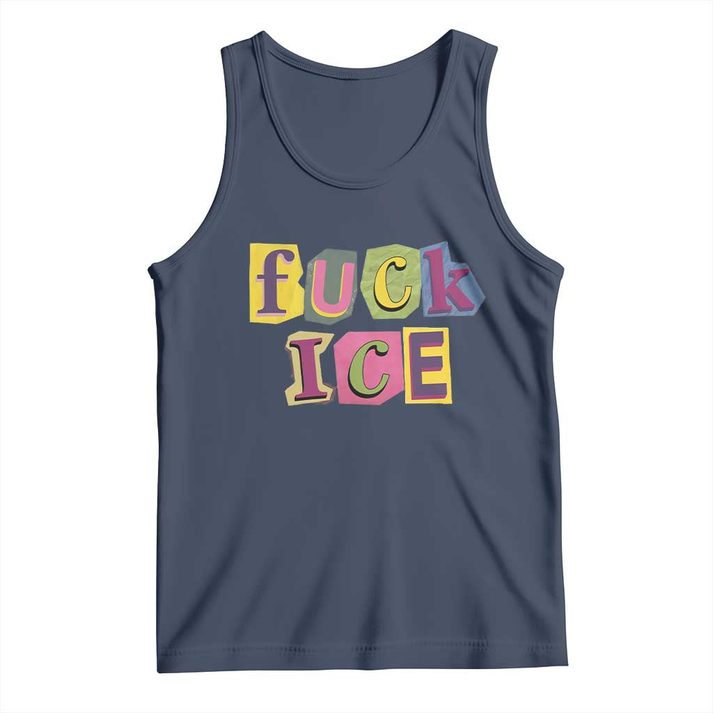 Fck Ice Tank Top Immigration Activist Magazine Cutout Paper Graphic
