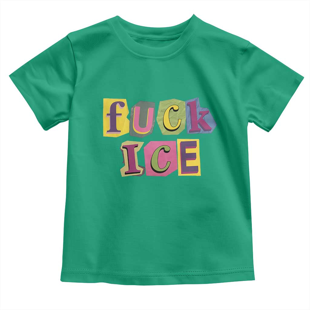 Fck Ice Toddler T Shirt Immigration Activist Magazine Cutout Paper Graphic