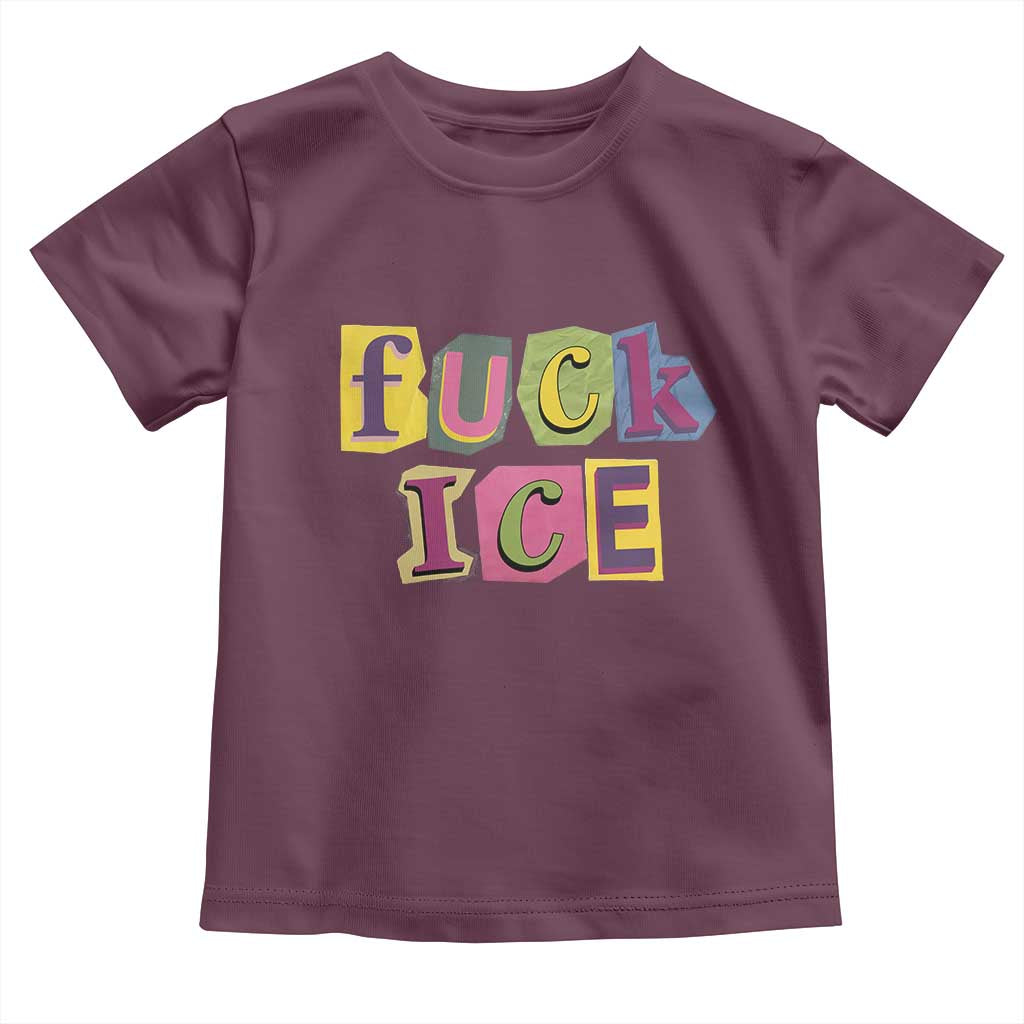 Fck Ice Toddler T Shirt Immigration Activist Magazine Cutout Paper Graphic